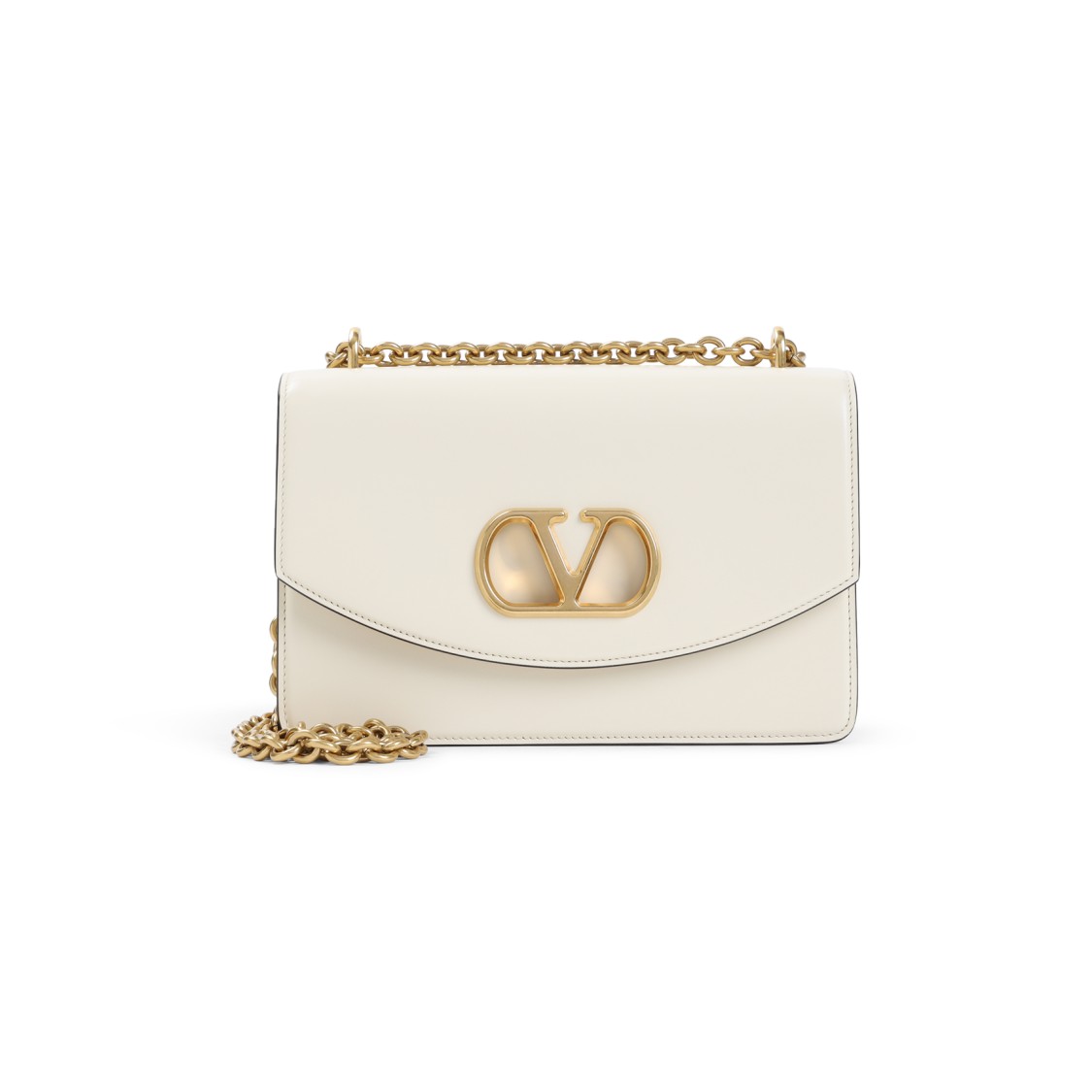 Valentino Garavani White Leather  Shoulder Bag