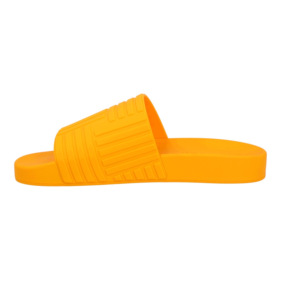 Bottega Veneta Embossed Rubber Slides In Orange