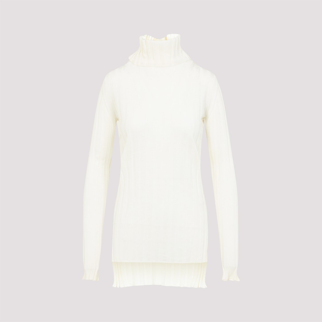 Carven Wool-blend High-neck Sweater In White