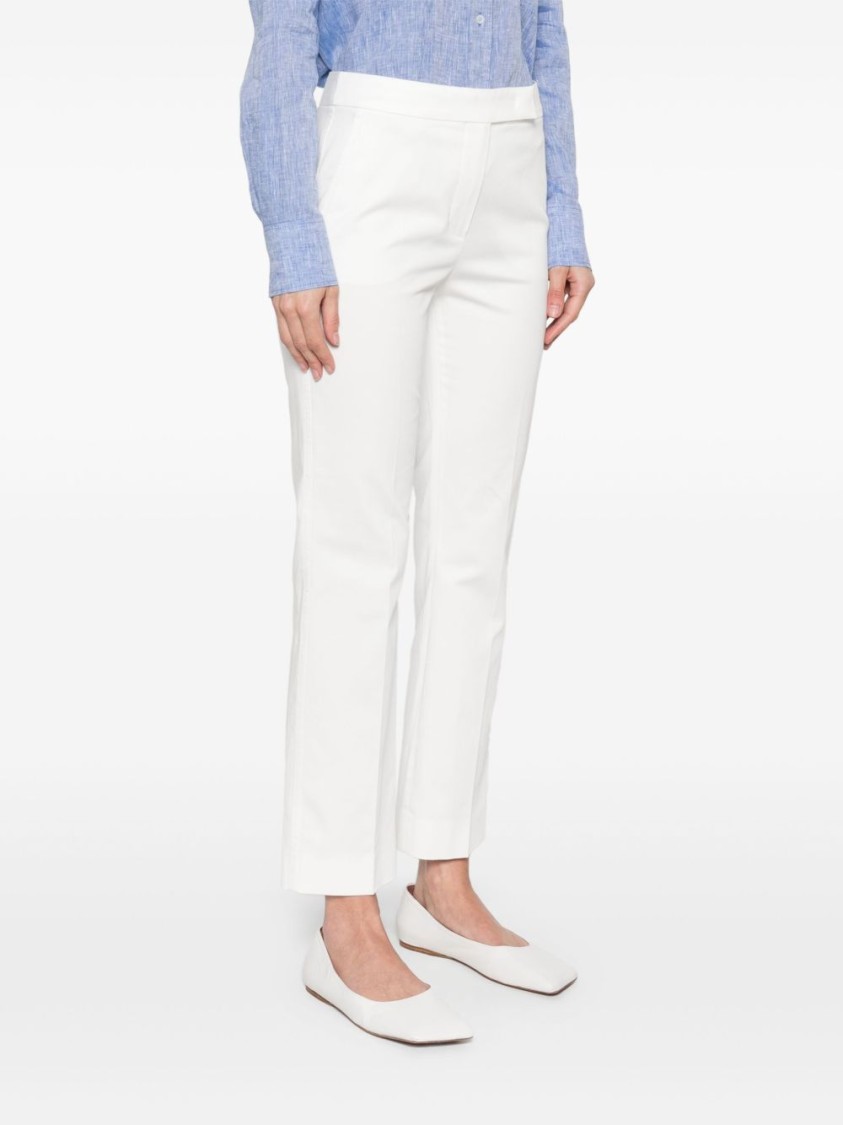 Max Mara Tailored Straight Leg Trousers With Belt Loops In White