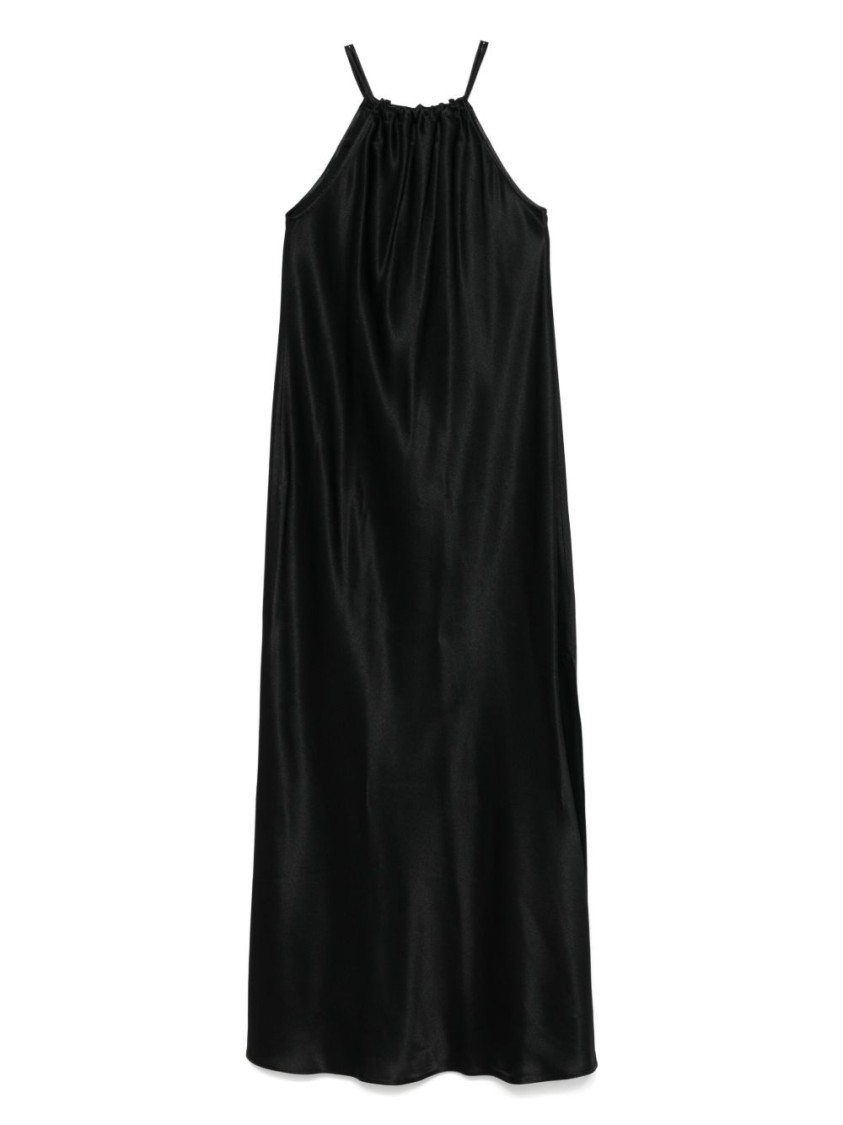 Antonelli Black Silk Blended Midi Dress