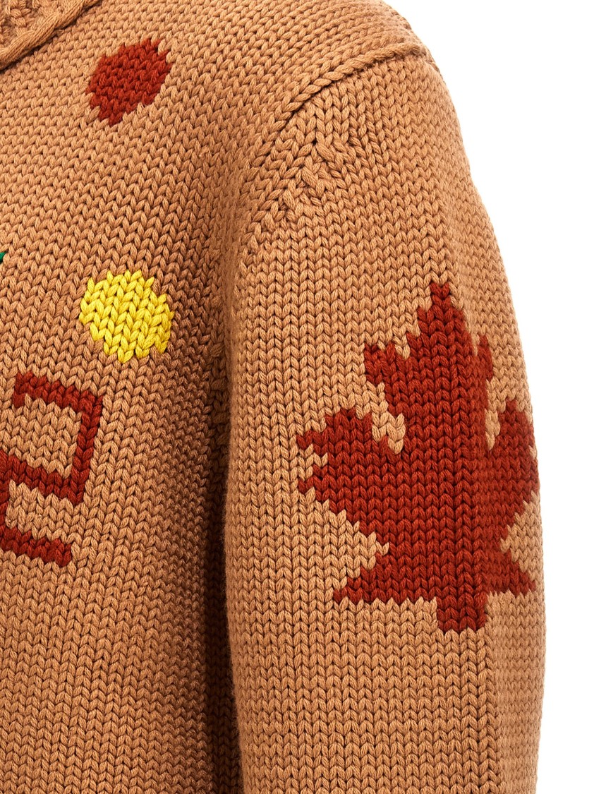 Dsquared2 Jacquard Cardigan Sweaters And Cardigans Multicolor In Brown