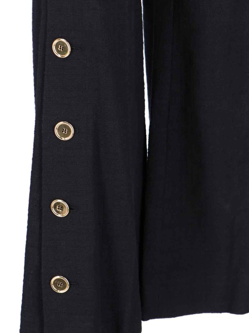Patou Wide-leg Black Cotton Twill Pants In Black