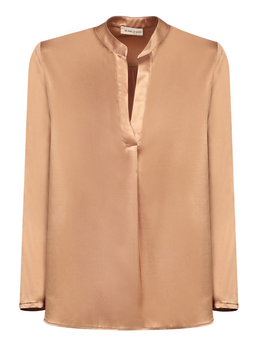 Blanca Vita Metallic Shirts In Brown