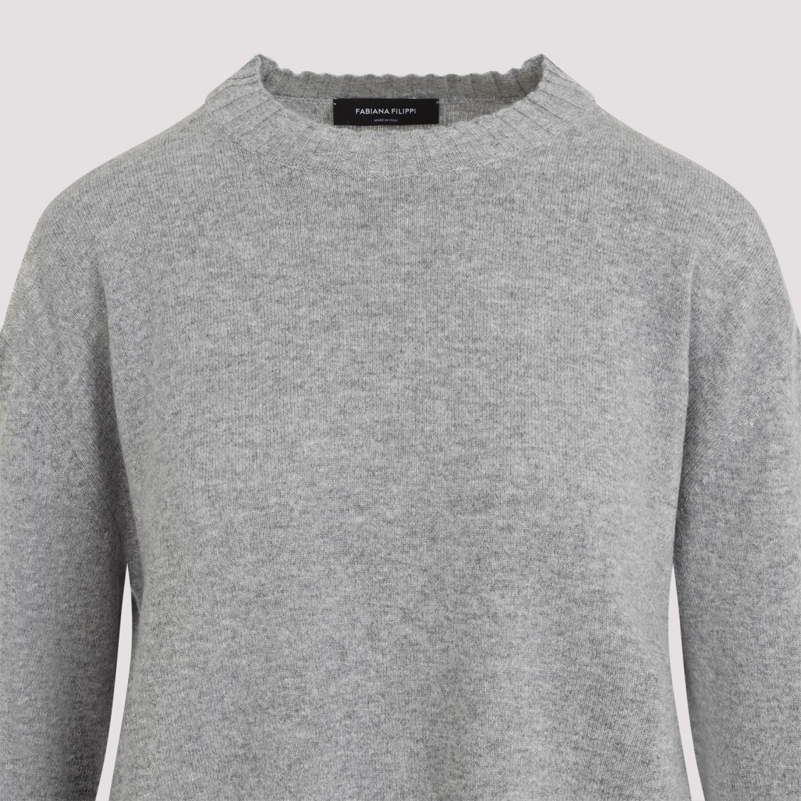 Fabiana Filippi Grey Wool Blend Crew Neck Sweater