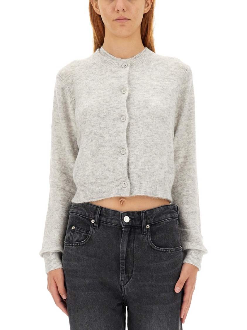 Isabel Marant Étoile Buttoned Straight Hem Knitted Cardigan In Black