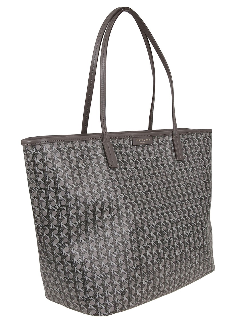 Tory Burch Spacious Geometric Pattern Tote Bag With Structured Silhouette