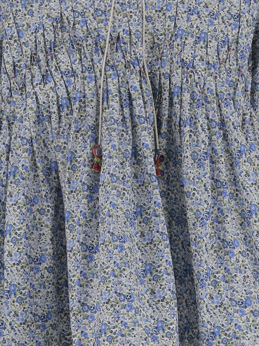 Péro Pero Floral-patterned Cotton Dress With Contrasting Edges