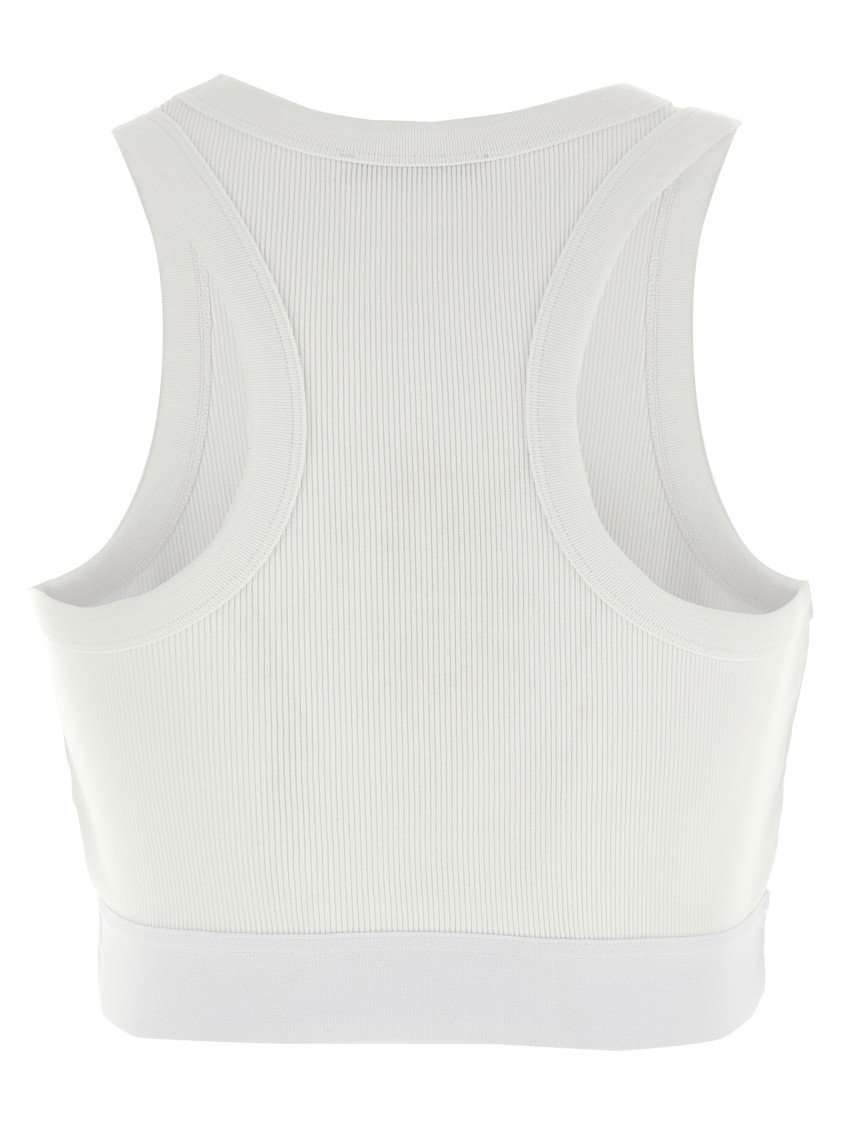Givenchy White Ribbed Stretch Cotton Cropped Tank Top In White