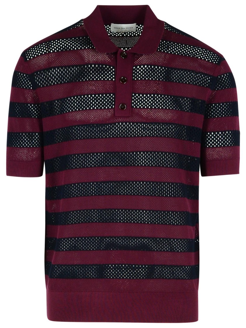 Dries Van Noten Mercy Burgundy Viscose Blend Polo Shirt In Burgundy