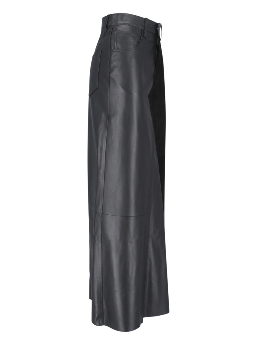 Mm6 Maison Margiela 5-pockets Leather Long Skirt