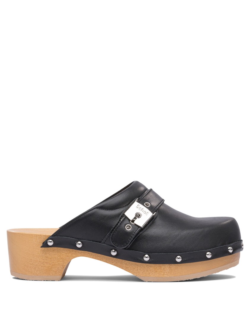 Scholl Pescura Clog 50 Blk&honey Ltre 50mm In Black