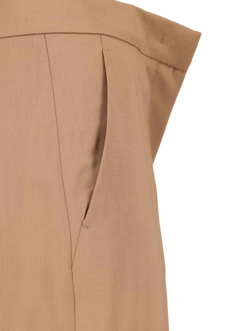 Max Mara Virgin Wool Pants Fernet In Brown
