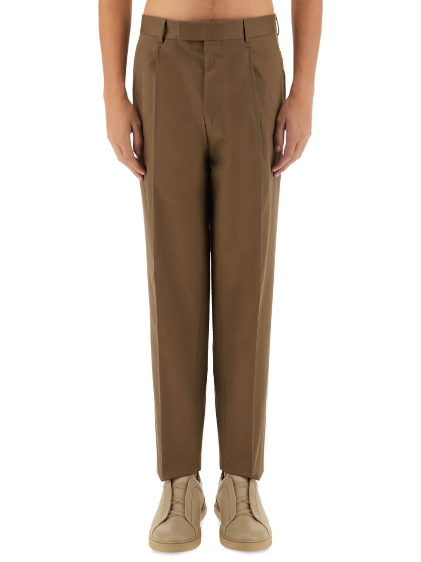 Shop Zegna Straight Leg Pants In Brown