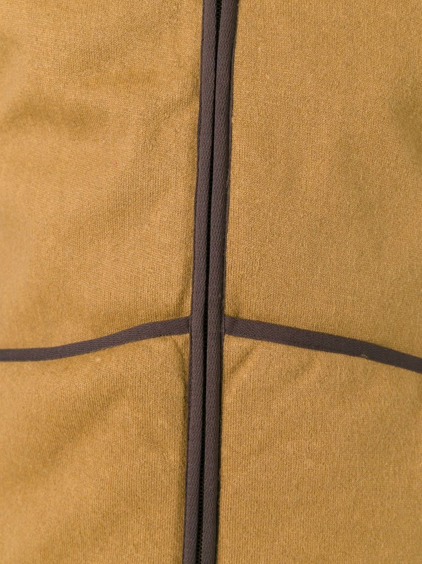 Barbour Sleeveless Tailored Jacket With Textured Fabric And Contrasting Trim In Brown