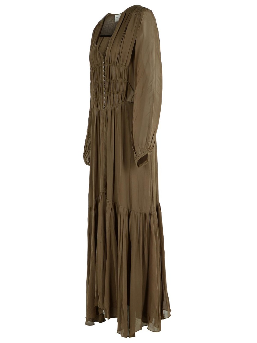 Isabel Marant Étoile Viscose Dress Button Detailing In Green