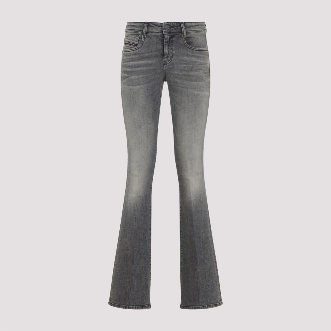 Diesel Five-pocket Design Flared Jeans In Gray