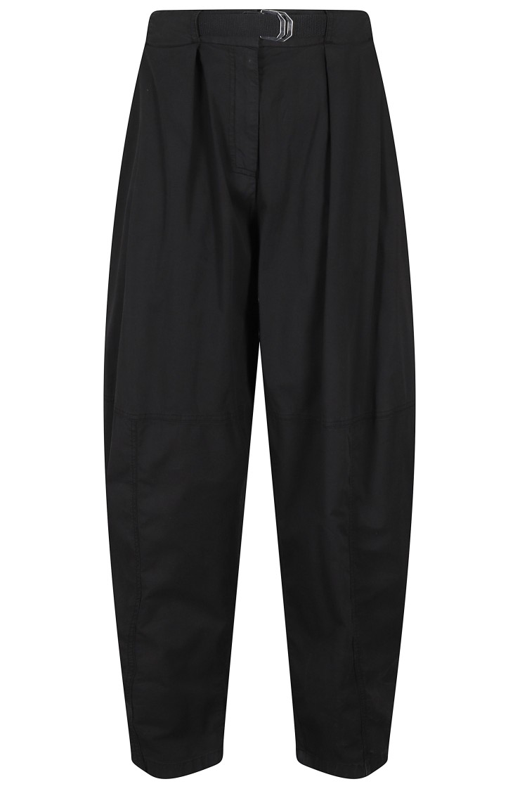 Pinko Relaxed Black Pants With High Waistband In Black
