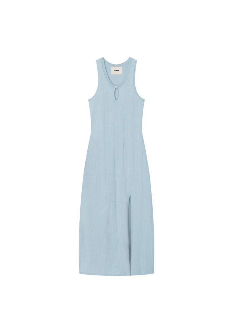 Aeron Belle - Extrafine Merino Wool Maxi Dress In Blue