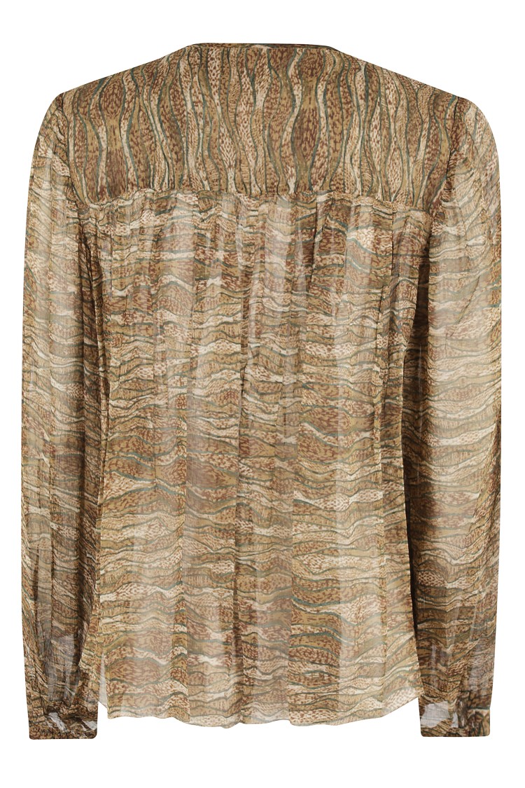 ISABEL MARANT ÉTOILE ISABEL MARANT ÉTOILE LONG-SLEEVED BLOUSE WITH FRONT TIE CLOSURE