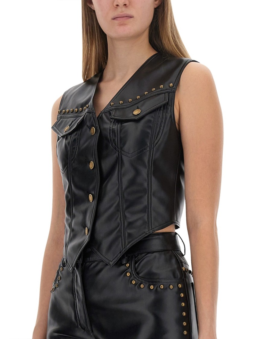 Moschino Rivet Detail Vest In Black