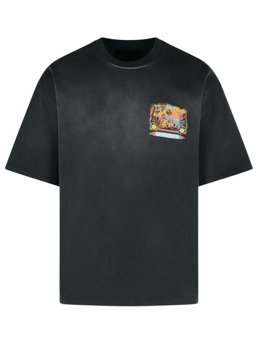 Amiri Jazz Hideaway Logo-print Cotton T-shirt In Black