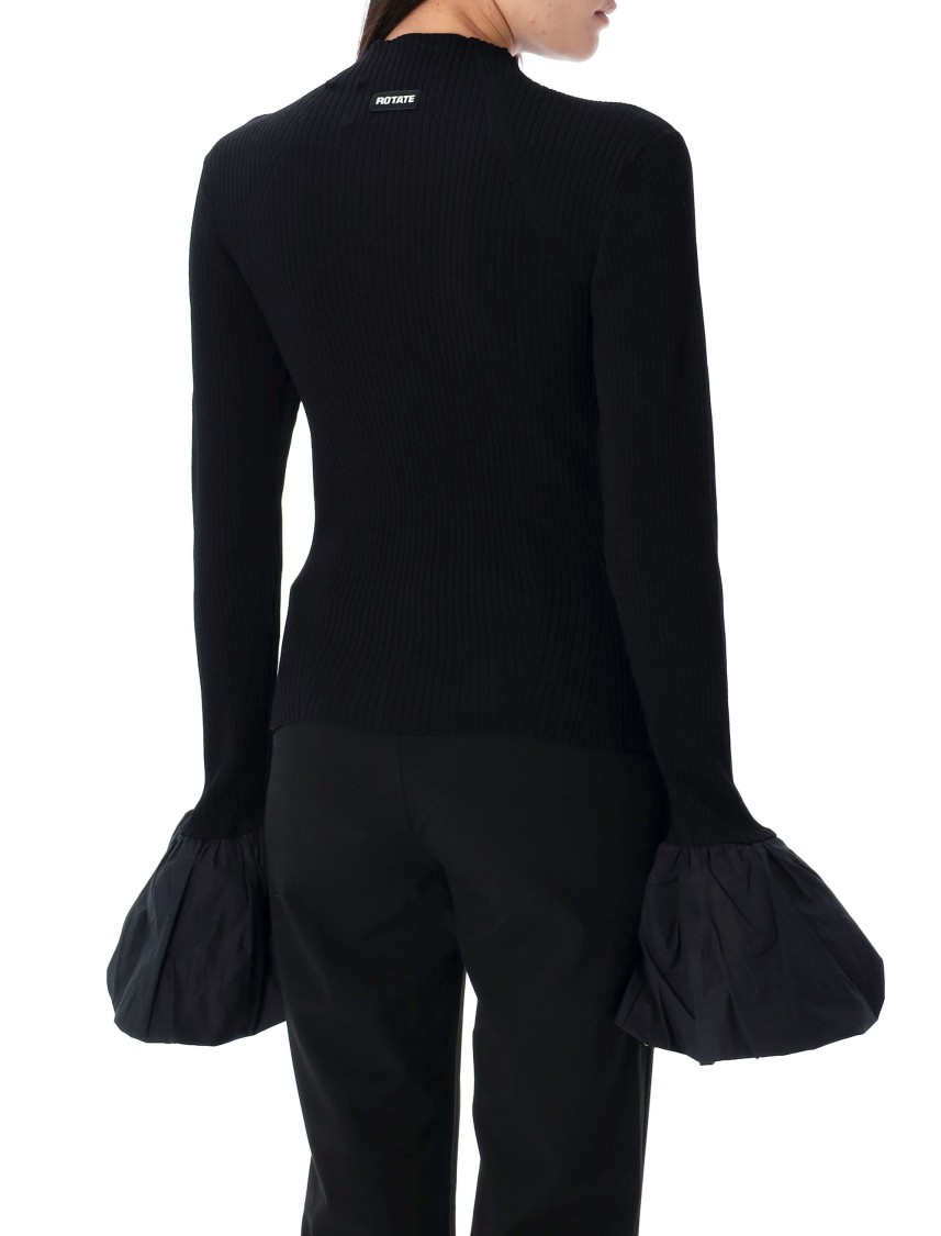 Shop Rotate Birger Christensen Rotate Knit High Neck Top In Black