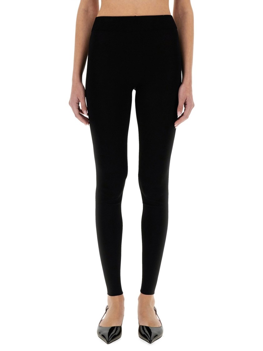 Shop Fabiana Filippi Form-fitting Viscose Leggings In Black