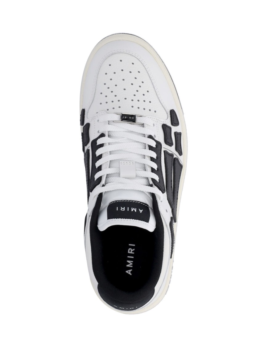 Amiri Skel Top Low Black And White Sneakers With Logo Patch On Thetongue And Contrasting Details On The Si In White