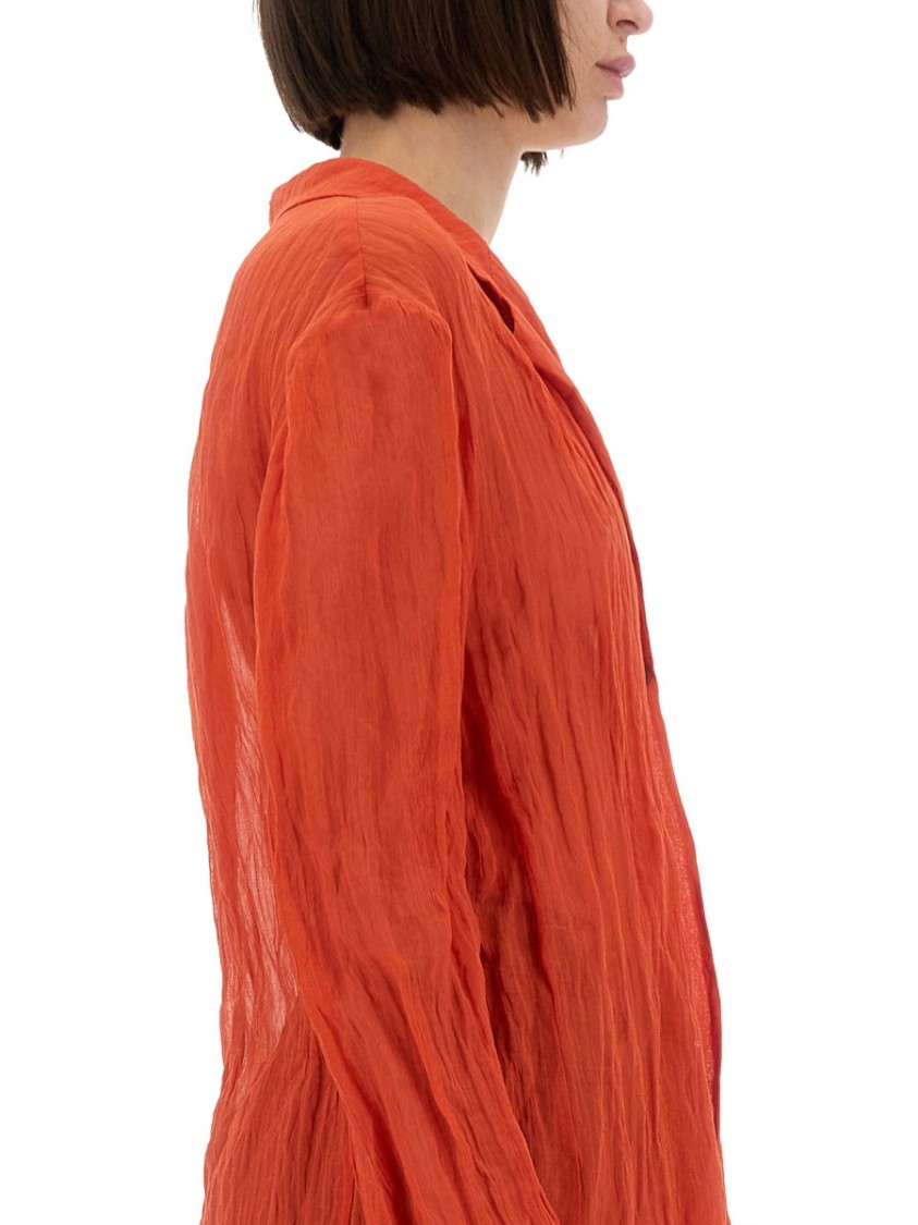 Alysi Crinkled Texture Jacket In Red