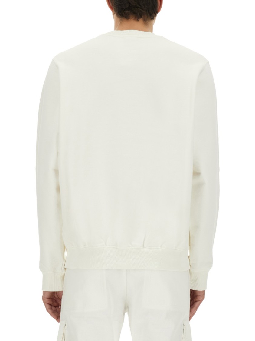 Casablanca Cotton Crew Neck Sweatshirt With Graphic Print In White