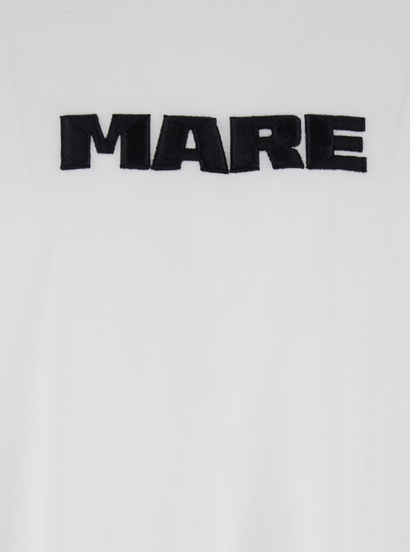 Shop Msgm White Cotton T-shirt With Logo Print