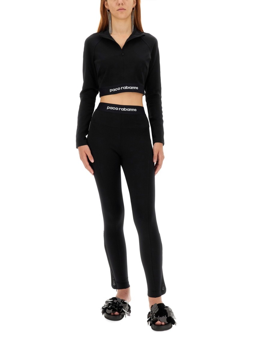 Rabanne Pants With Logo In Black