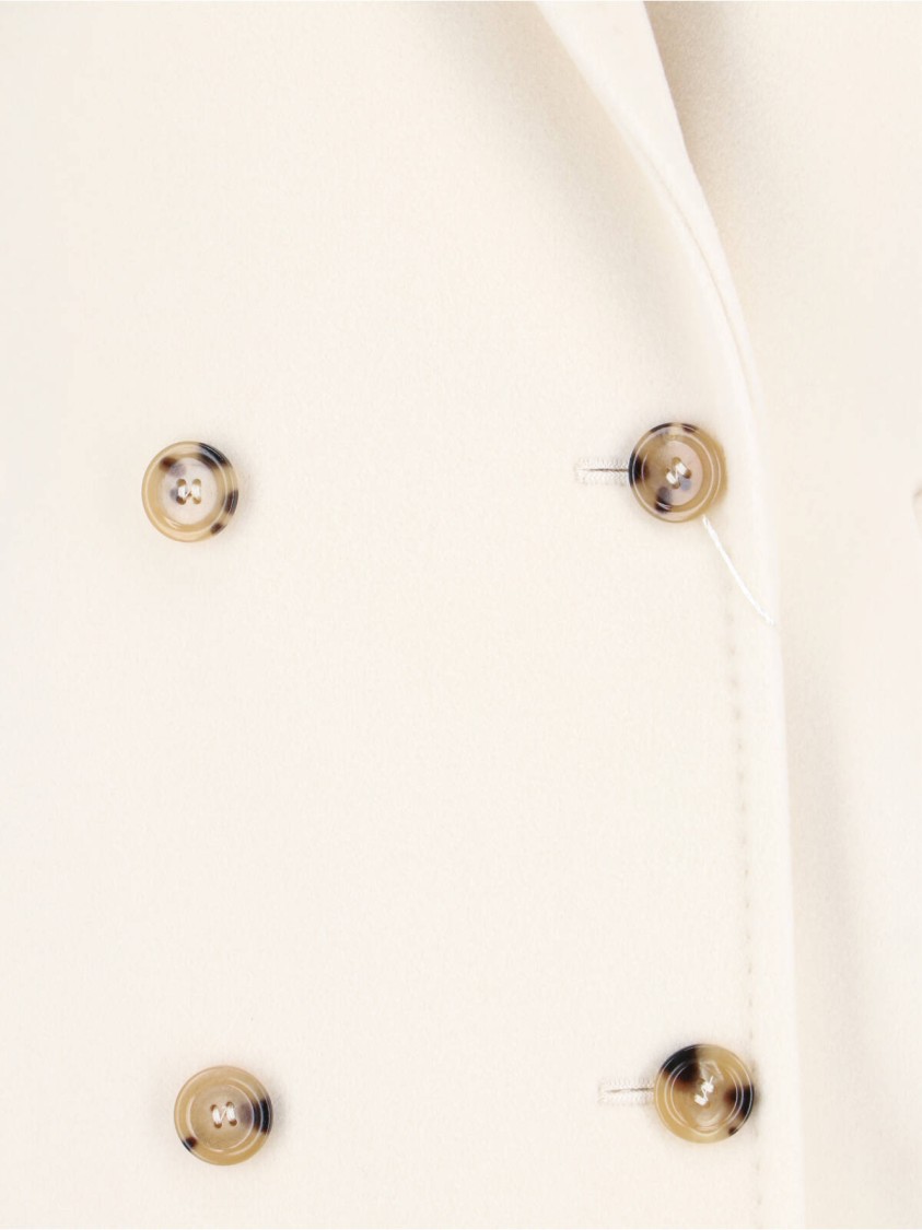 Max Mara Ivory Wool Blend Rebus Coat In White