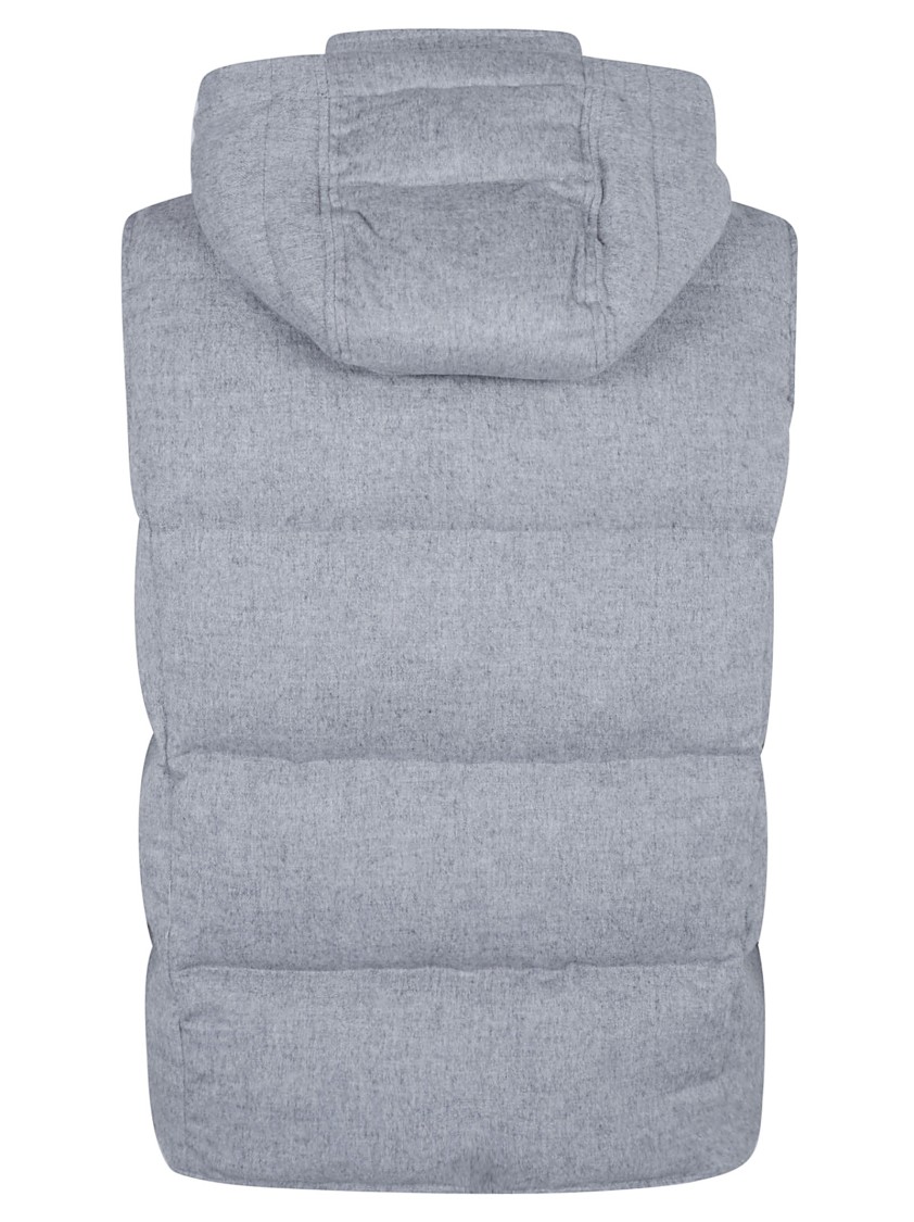 Eleventy Buttoned Padded Gilet In Grey