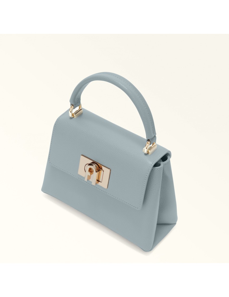 Furla 1927 Mini Top Handle In Leather Color Cloud In Blue