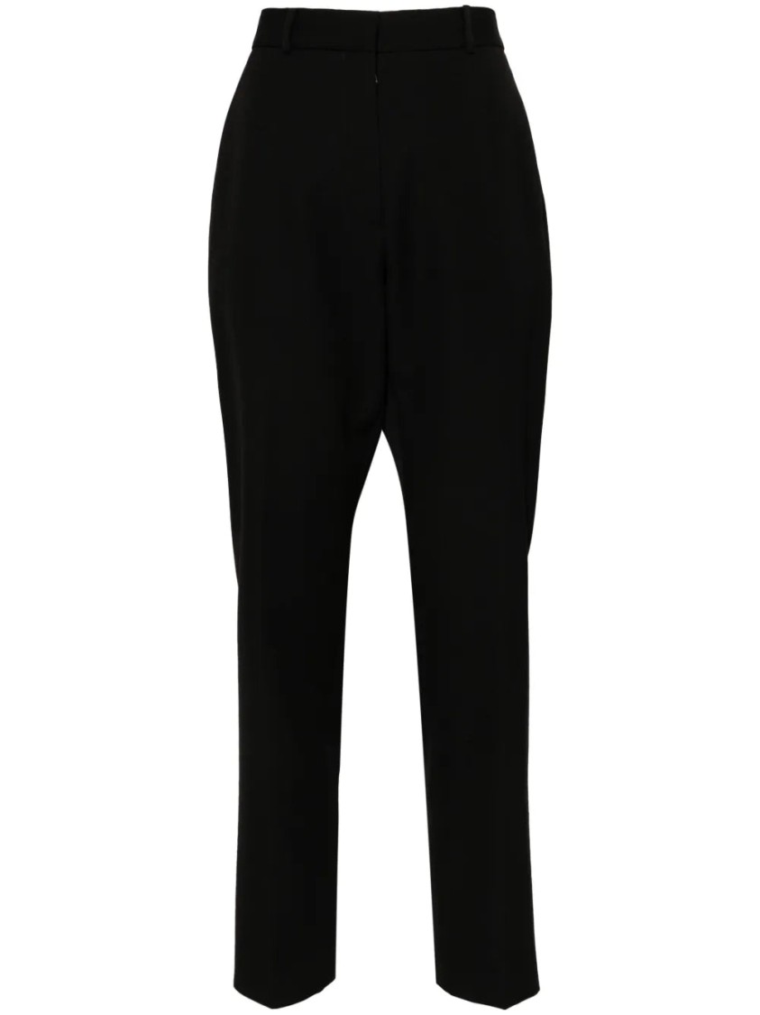 Lanvin Wool High Waist Pleated Trousers In Black
