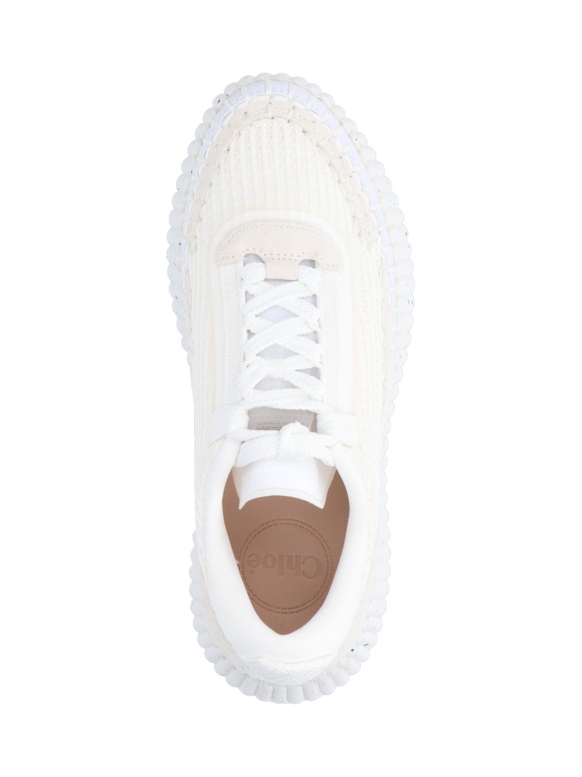Chloé Low Top Sneakers Textured Sole In White