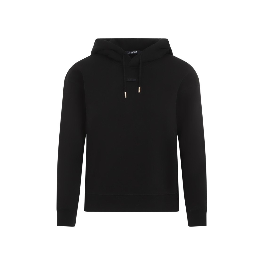 Jacquemus The Gros Grain Cropped Hooded Sweatshirt In Black