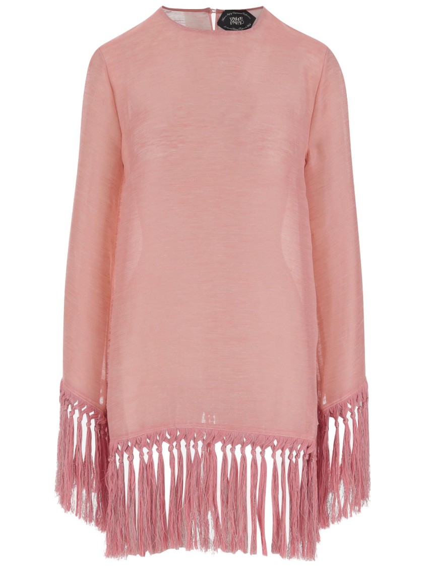 Taller Marmo Linen-blend Fringed Claudia Mini Dress