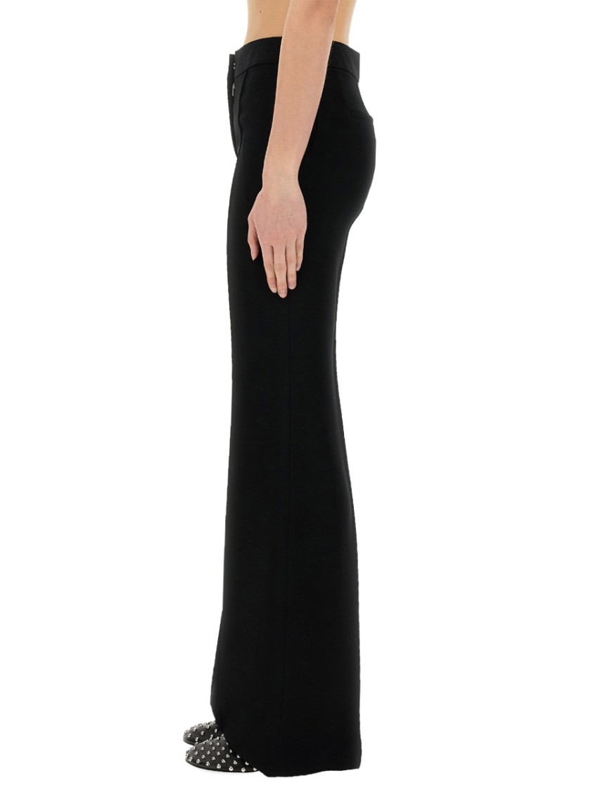 Jil Sander Wide-leg Tailored Viscose Blend Pants In Black