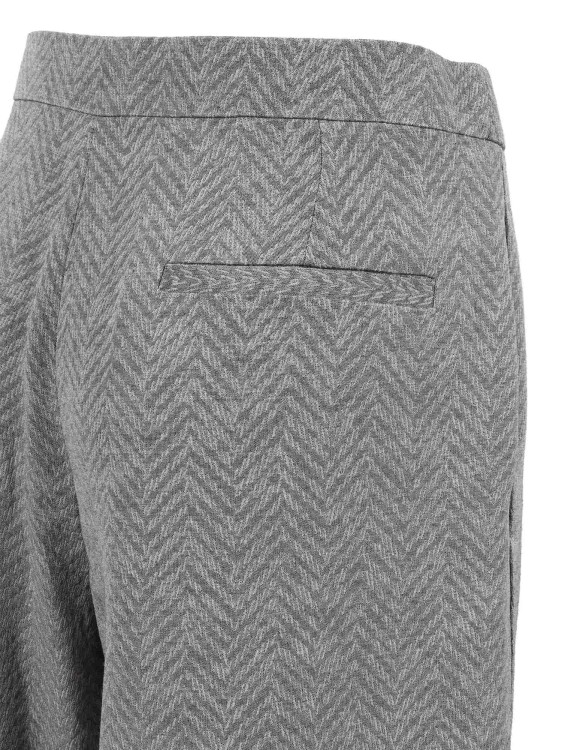 Emporio Armani -Leg Trousers With Herringbone Pattern And