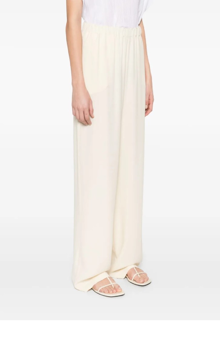 Fabiana Filippi Wide-leg Pants With Elastic Waistband In White