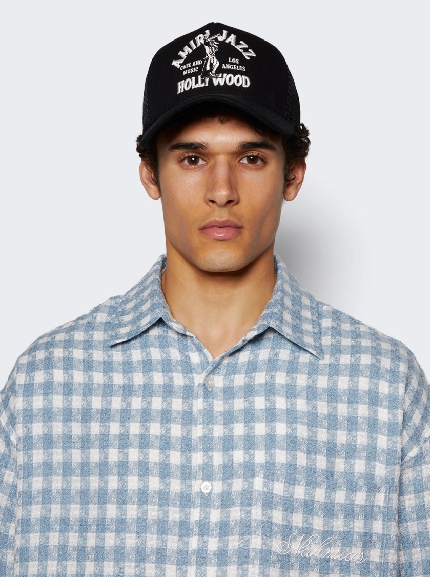 Amiri Jazz Wolf Trucker Hat Black