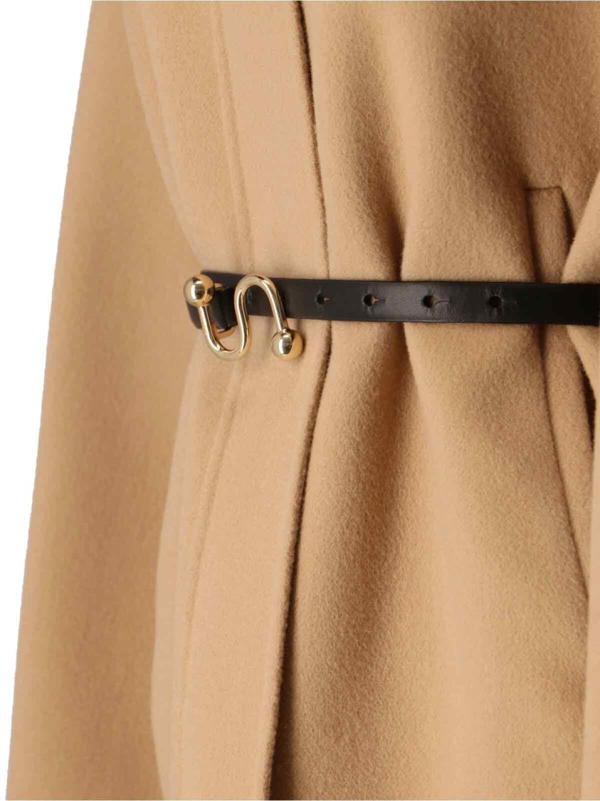 Sportmax Virgin Wool Jacket With Classic Collar In Brown
