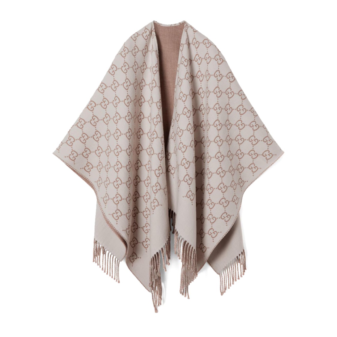 Gucci Po Canvy Poncho With Geometric Pattern