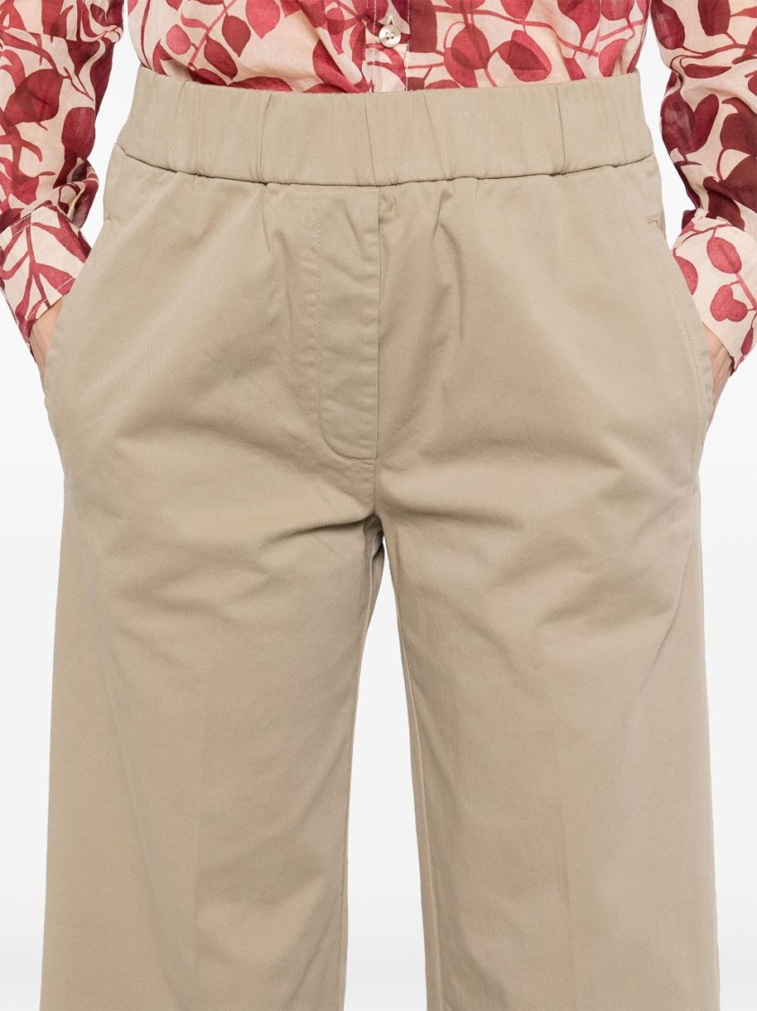 Forte Forte Cotton High Waisted Trousers In Neutrals