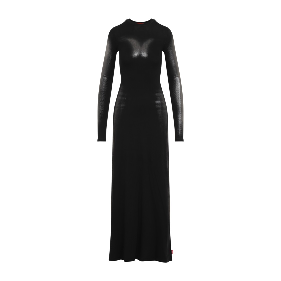 Shop Diesel Chic Long Sleeve Modal Dress With Flattering Fit And Elegant Design In Black