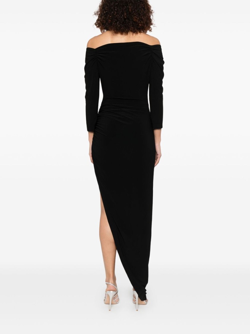 Norma Kamali Abito Con Spalle Scoperte E Drappeggio Laterale In Black
