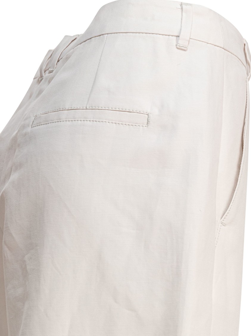 Max Mara Beige Trousers With Cropped Length In White